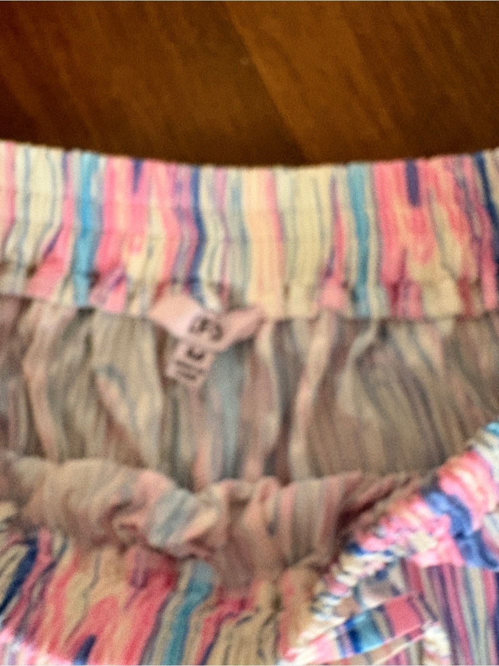 NFD Shorts Pastel Swirled Tyedye Plisse Accordion Pleated Pink & Blue SZ: M - Picture 7 of 8